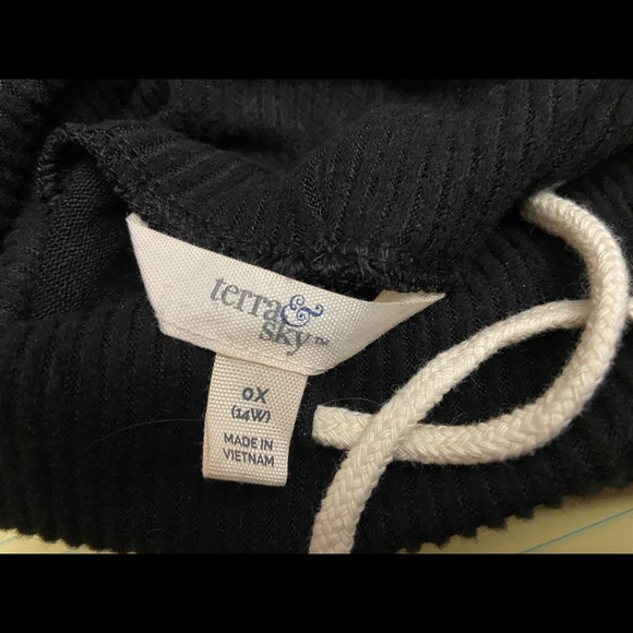 NWT: Terra & Sky Women’s OX/XL Plus-Size Black Longsleeve Funnel-Neck Raglan Top - Picture 6 of 8